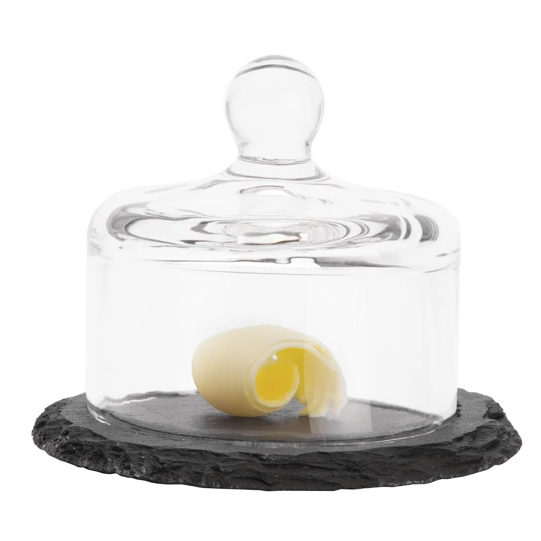 APS Slate Butter Dish Glass Cloche - Image 2