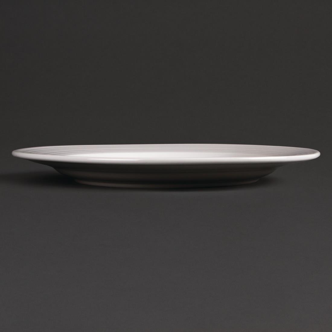 Olympia Linear Wide Rimmed Plates 310mm