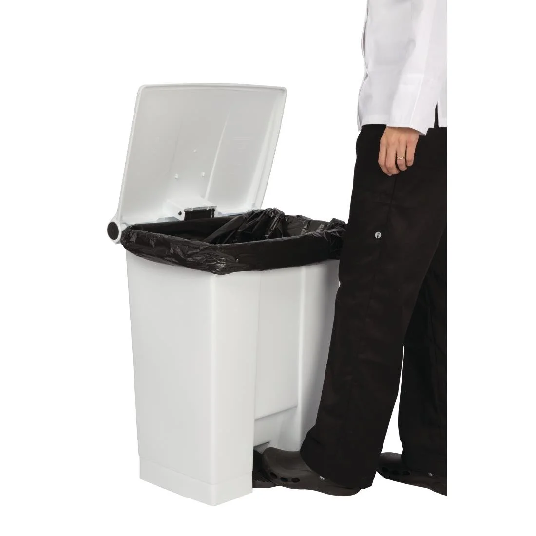 Rubbermaid Step-On Pedal Bin White 68Ltr - Image 2