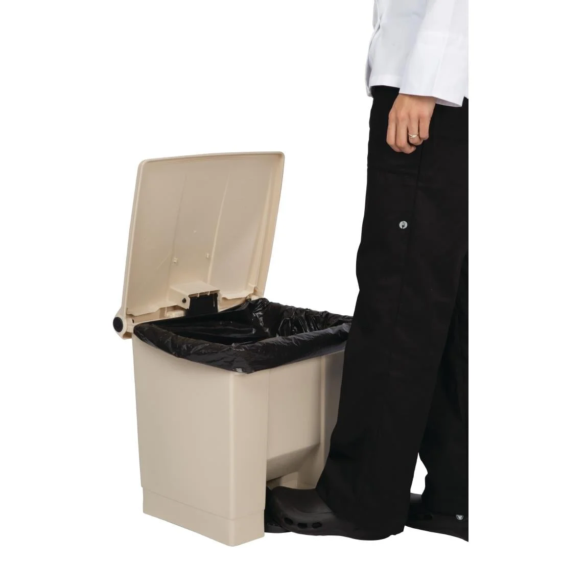 Rubbermaid Step-On Pedal Bin Beige 30.5Ltr - Image 2