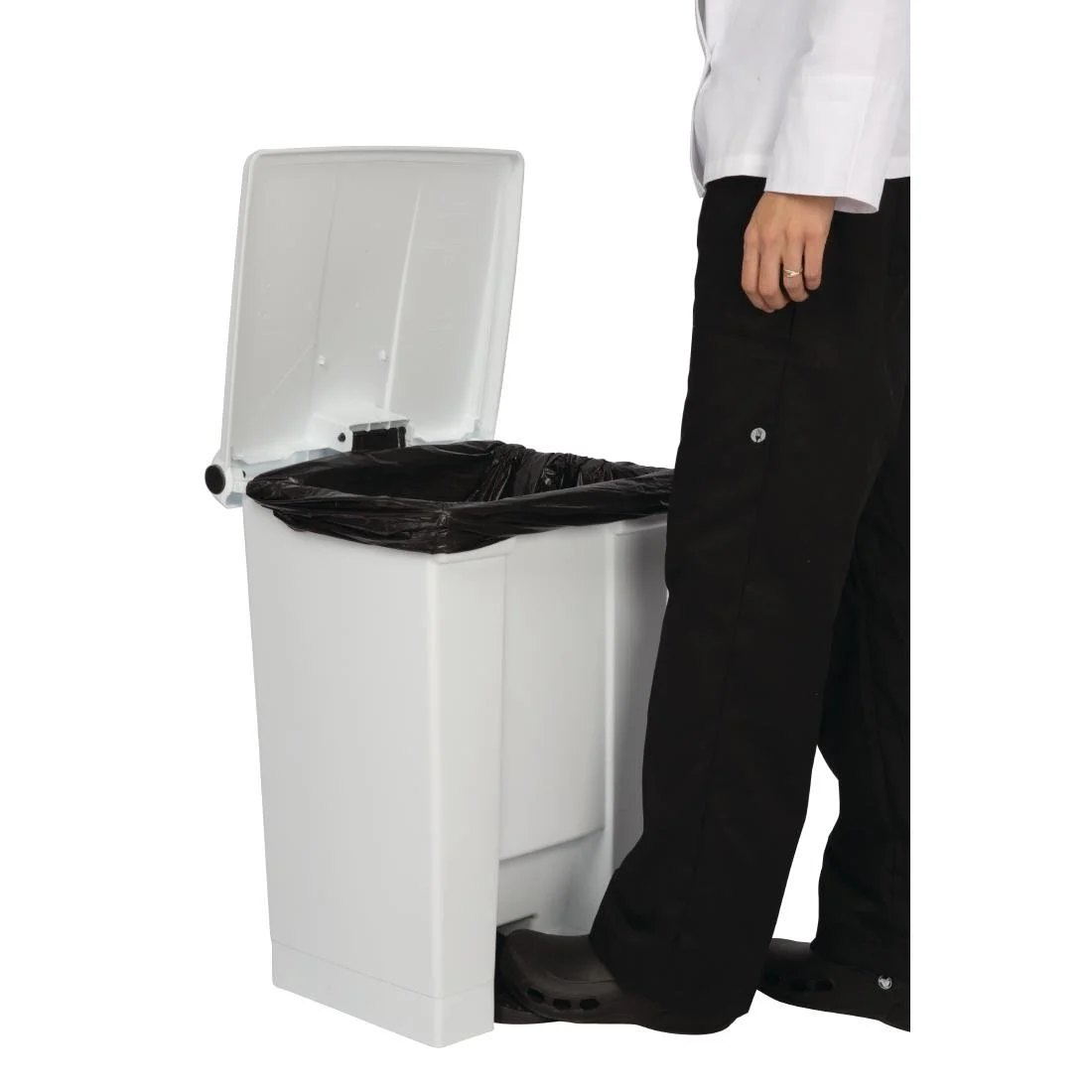 Rubbermaid Step-On Pedal Bin White 45.5Ltr - Image 3