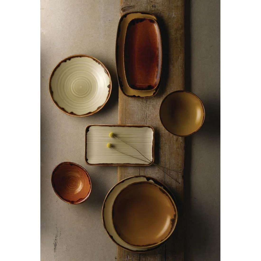 Dudson Harvest Chefs' Oblong Plates Mustard 355x189mm (6 Pack) - Image 2