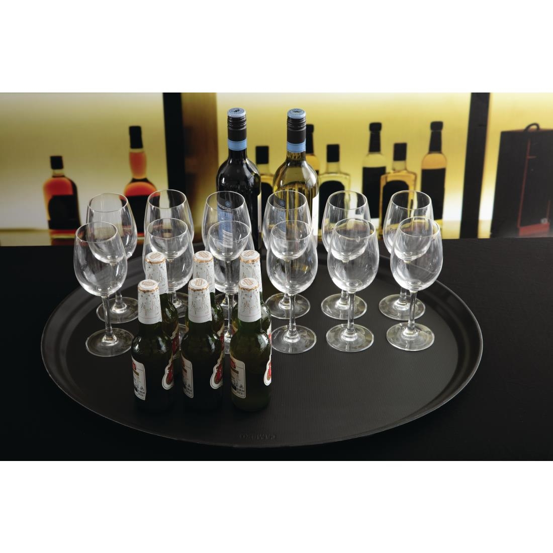 Cambro Camtread Large Black Tray Oval 68cm