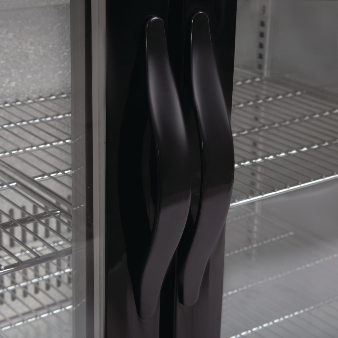 Polar Back Bar Cooler with Hinged Doors in Black 198Ltr