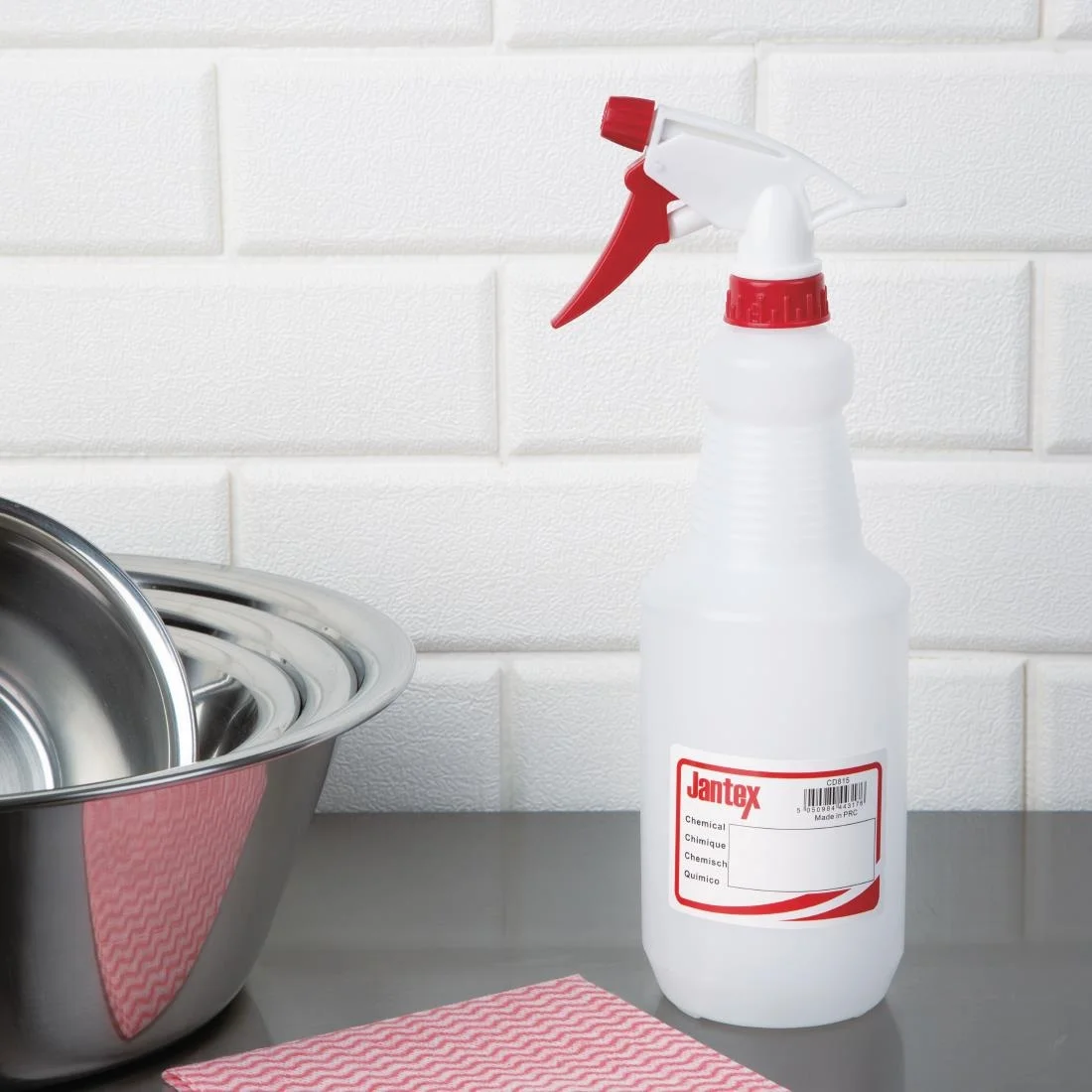 Jantex Colour Coded Spray Bottles Red 750ml - Image 4