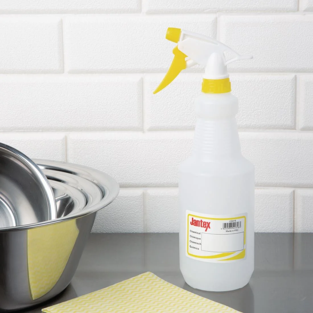 Jantex Colour Coded Spray Bottles Yellow 750ml - Image 4