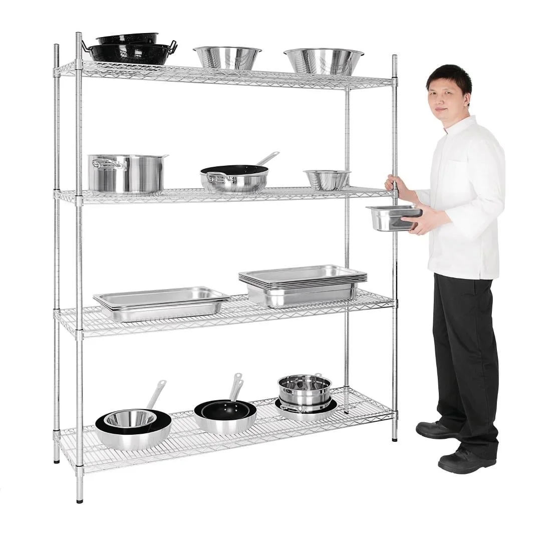Vogue 4 Tier Wire Shelving Kit 1525x460mm - Image 3