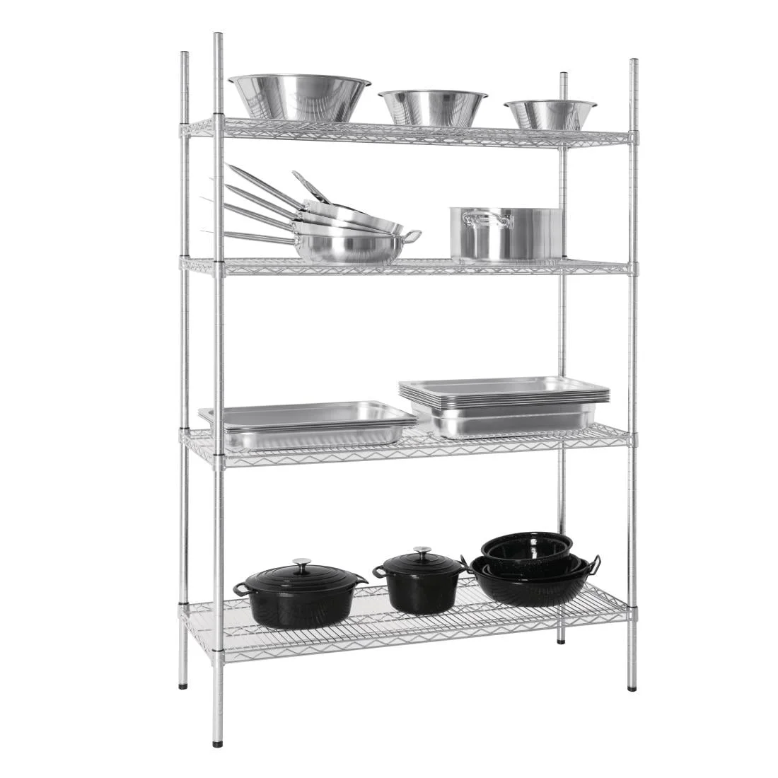 Vogue 4 Tier Wire Shelving Kit 1220x460mm - Image 2