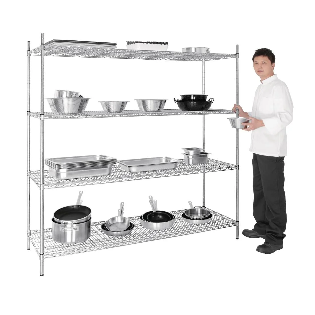 Vogue 4 Tier Wire Shelving Kit 1830x610mm - Image 3