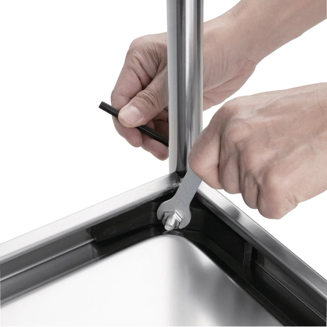 Vogue Stainless Steel 3 Tier Deep Tray Clearing Trolley - Image 7