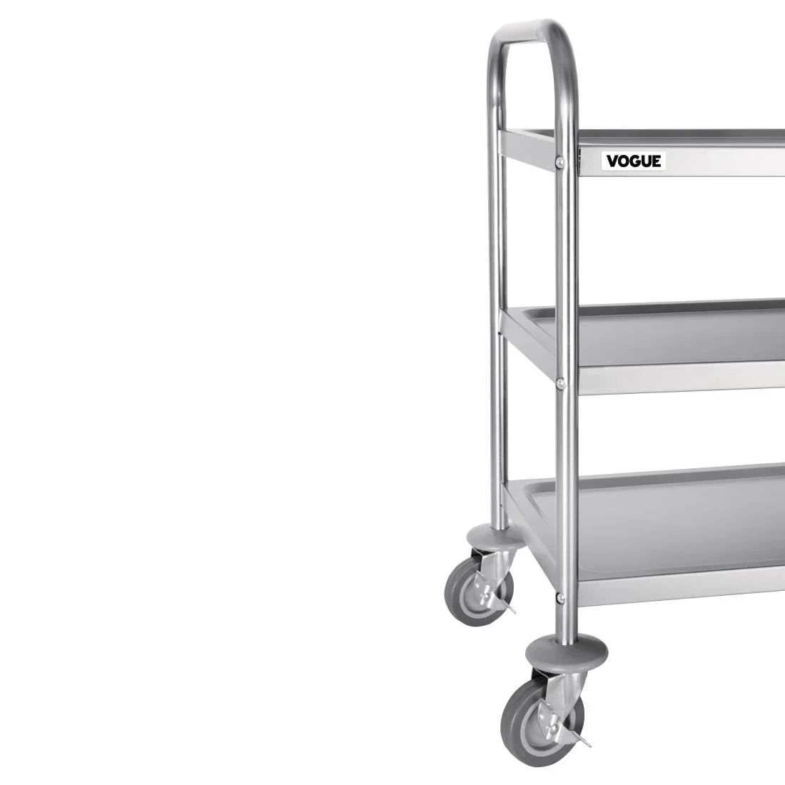 Vogue Stainless Steel 3 Tier Clearing Trolley Small - Image 4