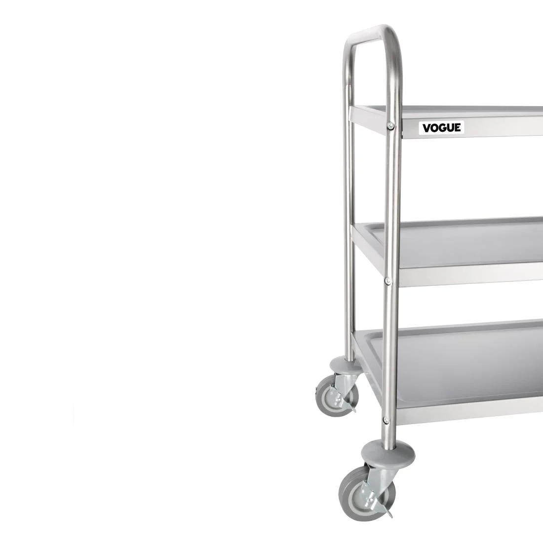 Vogue Stainless Steel 3 Tier Clearing Trolley Medium - Image 4