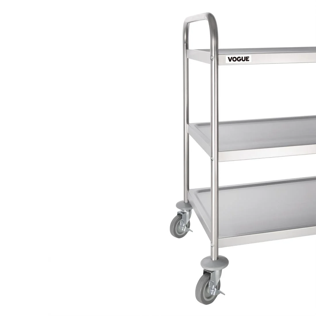Vogue Stainless Steel 3 Tier Clearing Trolley Large - Image 4