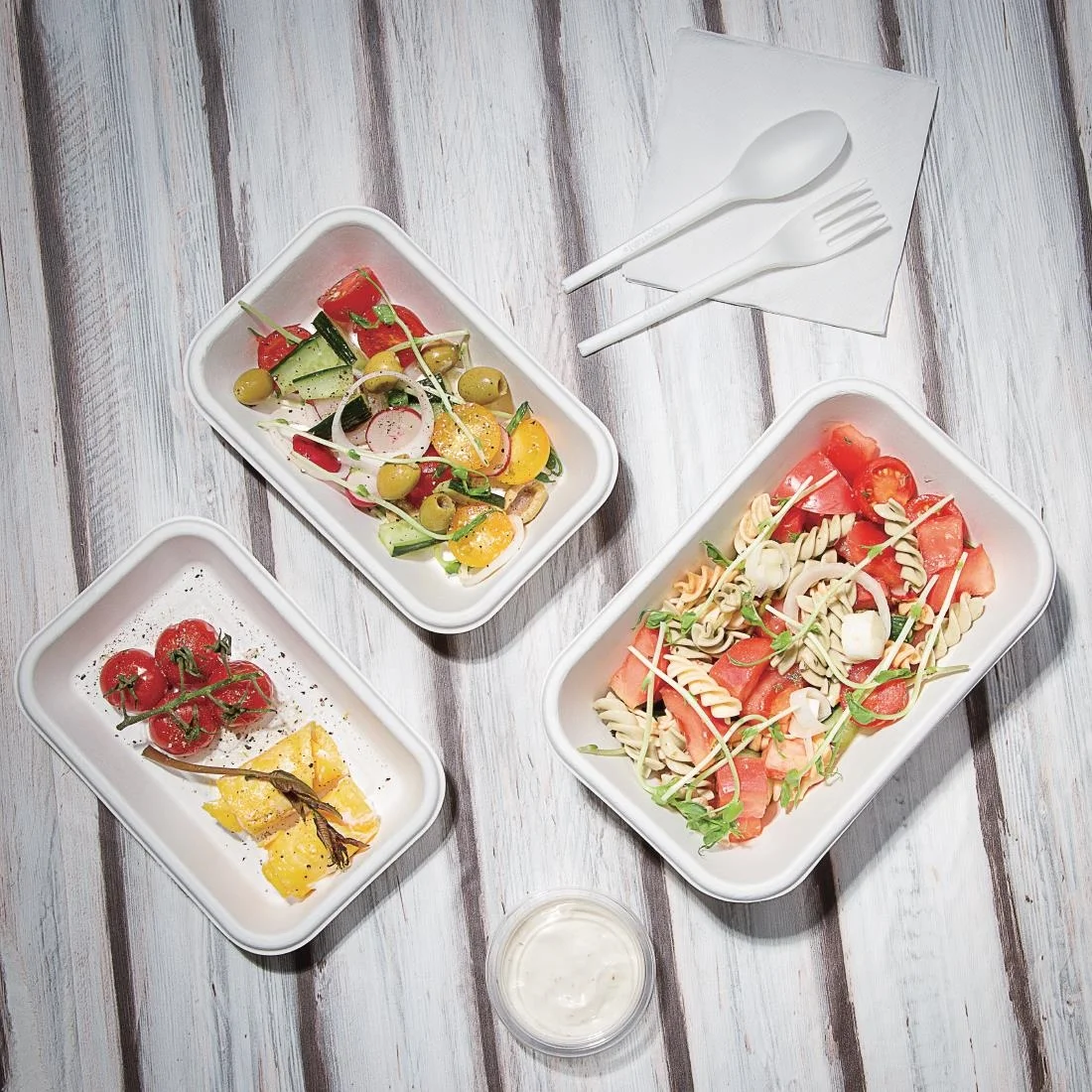 Fiesta Compostable Bagasse Food Trays 16oz (Pack of 50) - Image 3