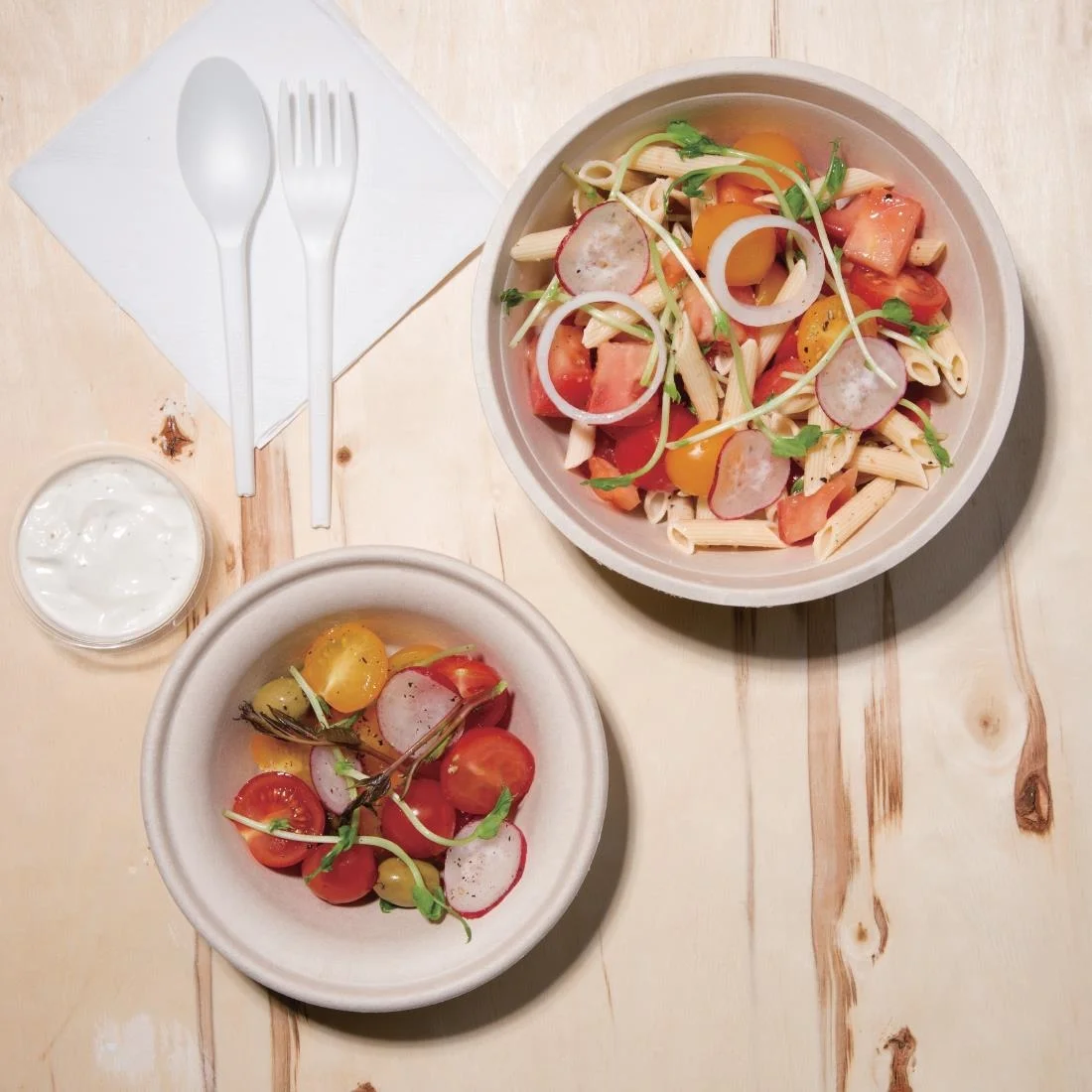 Fiesta Compostable Bagasse Round Bowls Natural Colour 11oz (Pack of 50) - Image 4