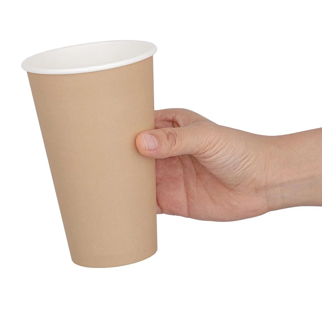 Fiesta Recyclable Single Wall Takeaway Coffee Cups Kraft 455ml / 16oz (Pack of 1000) - Image 3