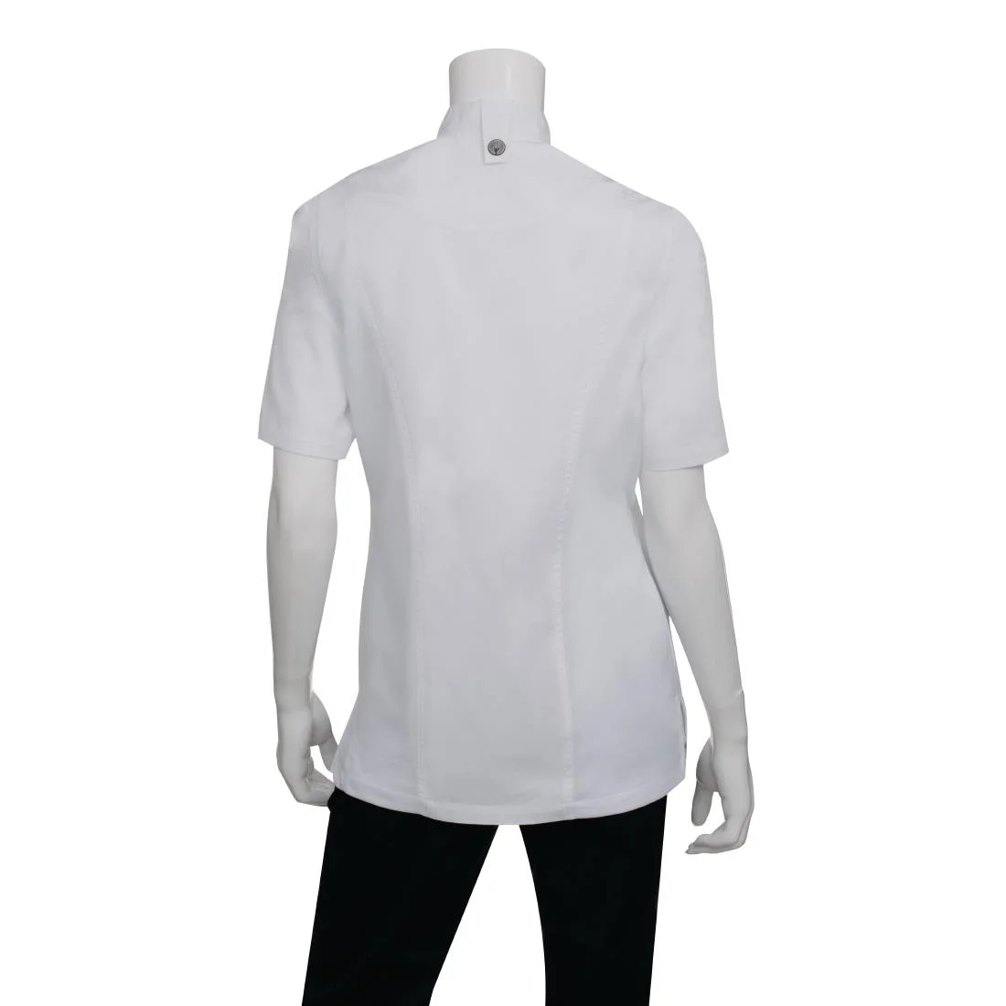 Chef Works Womens Springfield White Zip Chefs Jacket - Image 4
