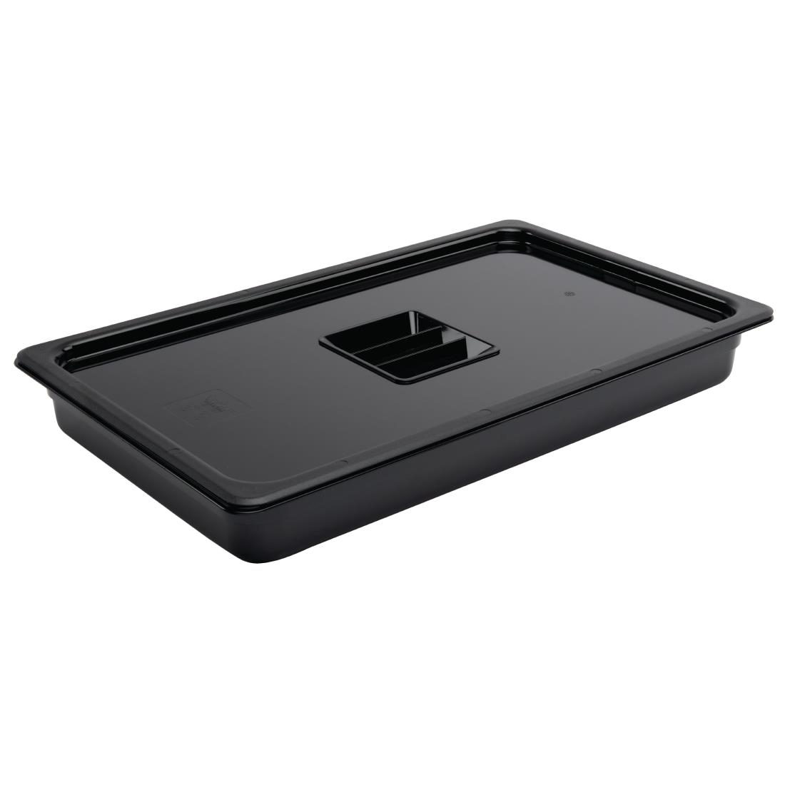 Vogue Polycarbonate 1/1 Gastronorm Container 65mm Black