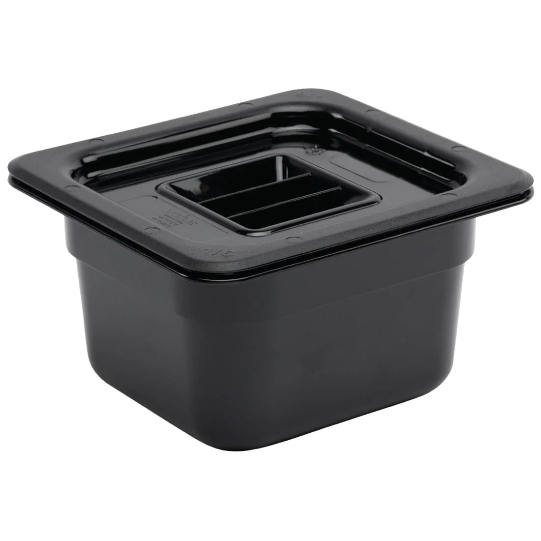 Vogue Polycarbonate 1/6 Gastronorm Container 100mm Black - Image 3