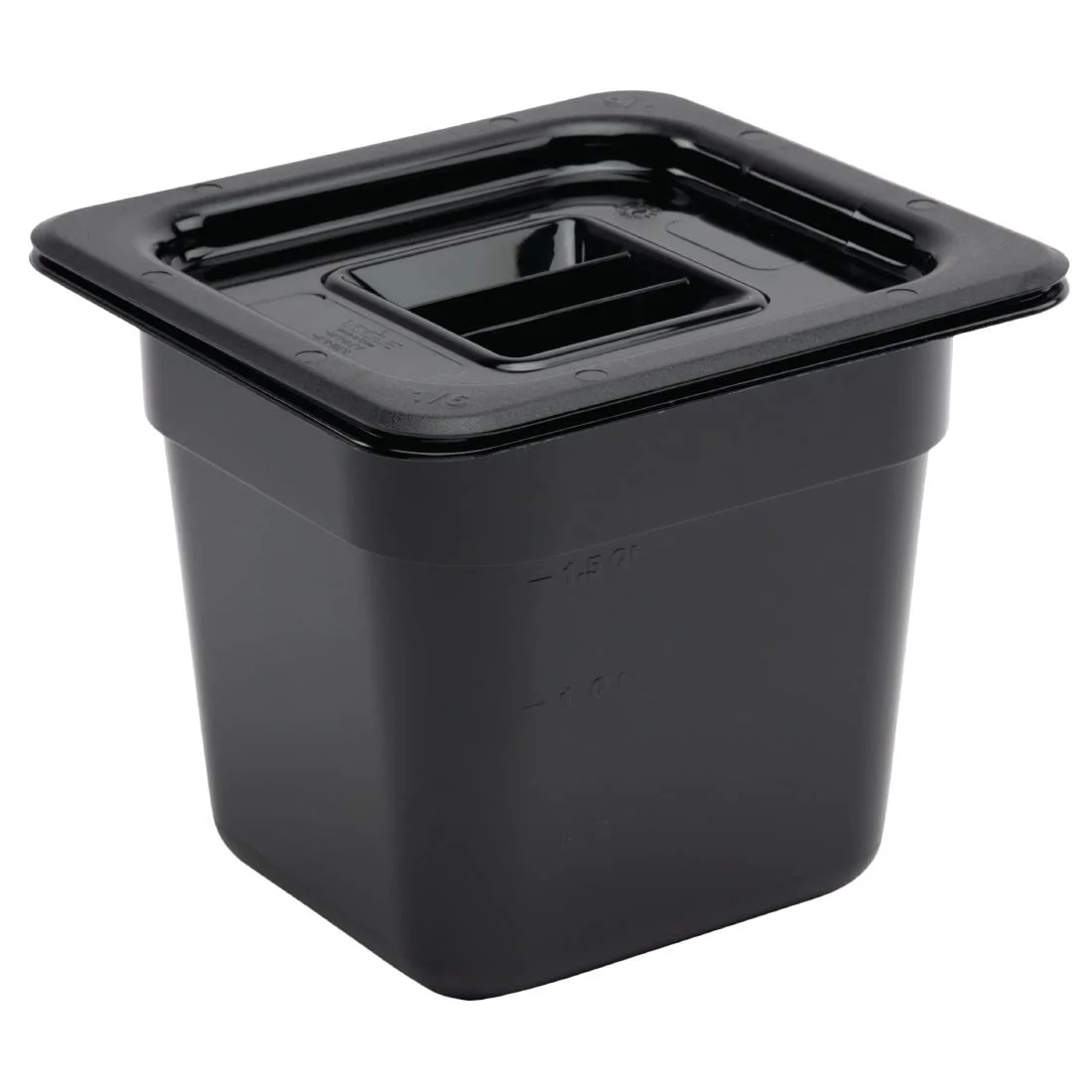 Vogue Polycarbonate 1/6 Gastronorm Container 150mm Black - Image 3
