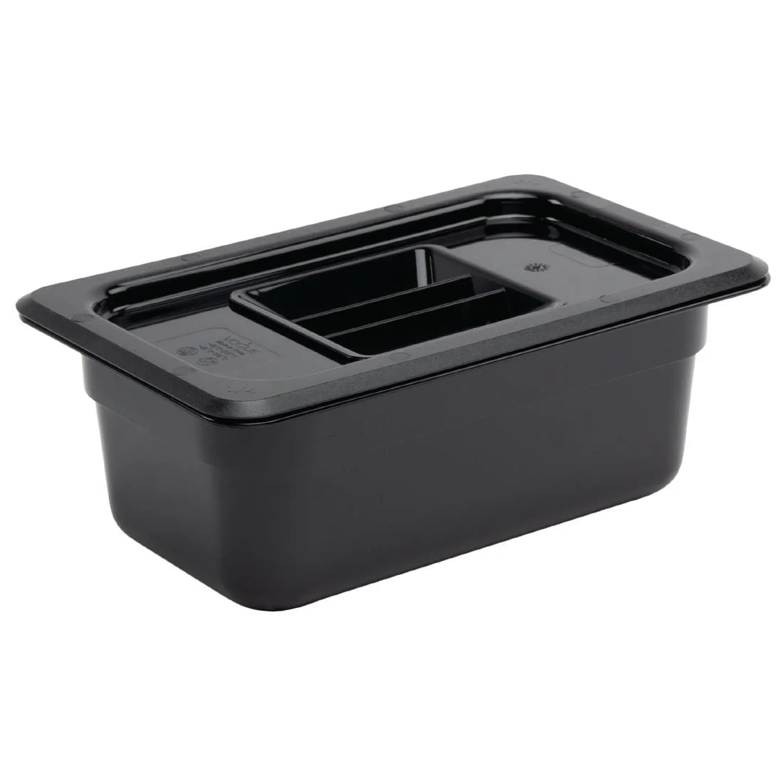 Vogue Polycarbonate 1/4 Gastronorm Container 100mm Black - Image 3