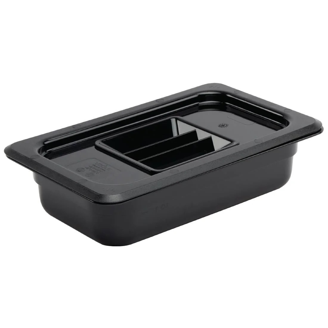 Vogue Polycarbonate 1/4 Gastronorm Container 65mm Black - Image 3