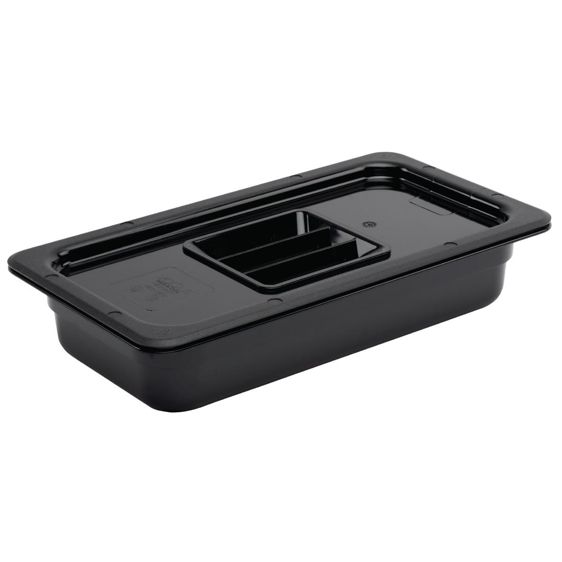 Vogue Polycarbonate 1/3 Gastronorm Container 65mm Black