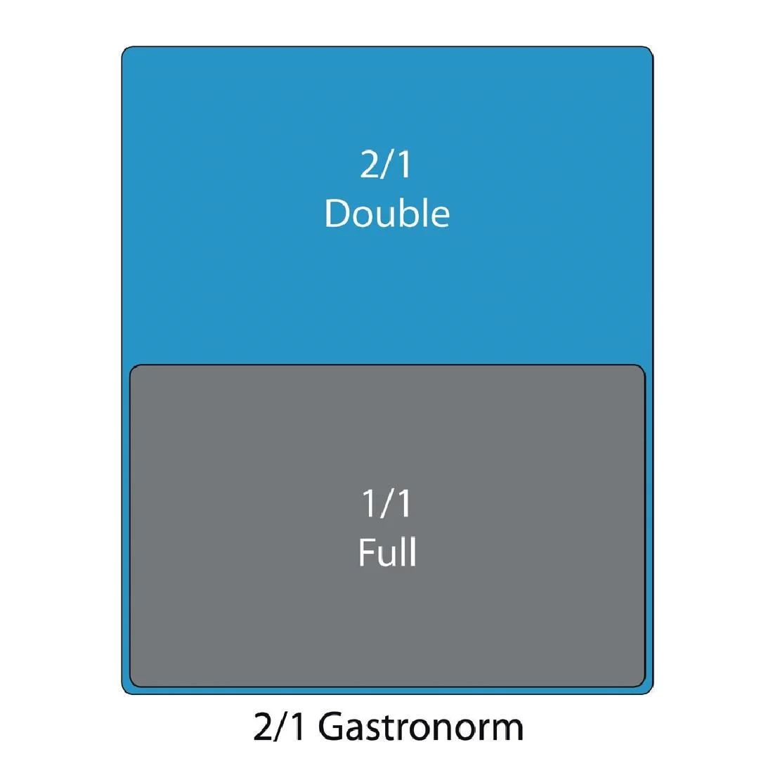 Vogue Stainless Steel 2/1 Double Size Gastronorm Pan 100mm