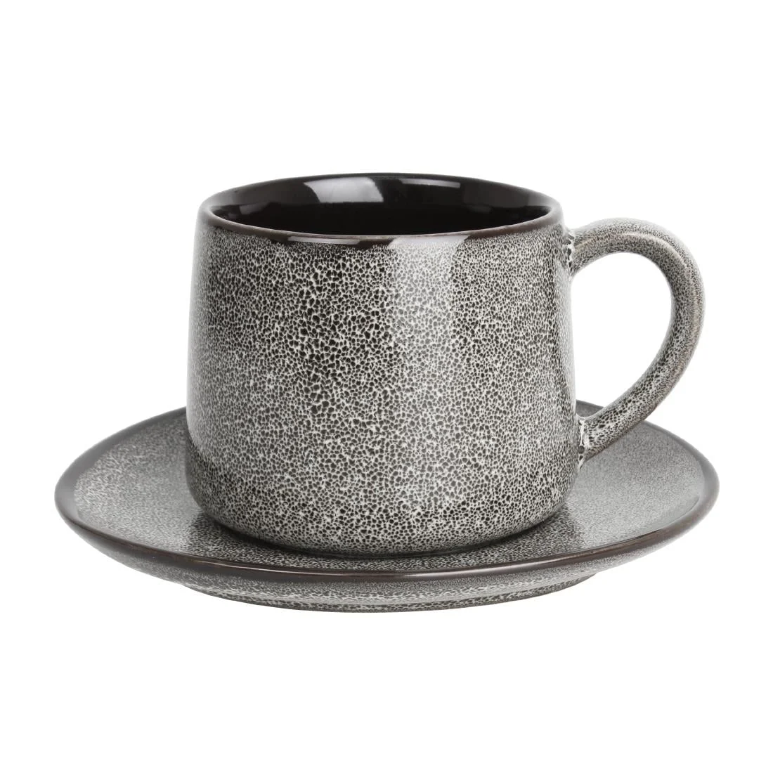 Olympia Mineral Triangular Cappuccino Saucer Grey Stone 150mm - Image 2
