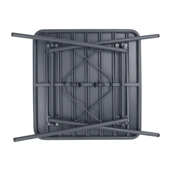 Bolero Slatted Square Steel Table Grey 700mm