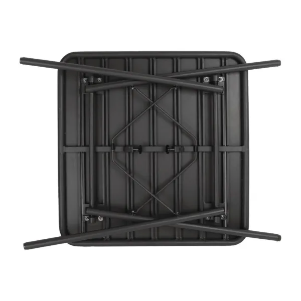 Bolero Slatted Square Steel Table Black 700mm