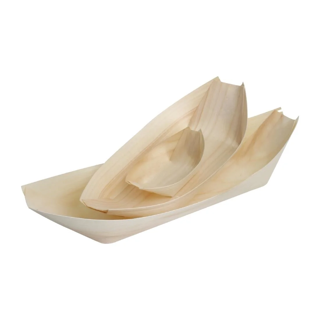 Fiesta Compostable Wooden Sushi Boats Medium 190mm (Pack of 100) - Image 2