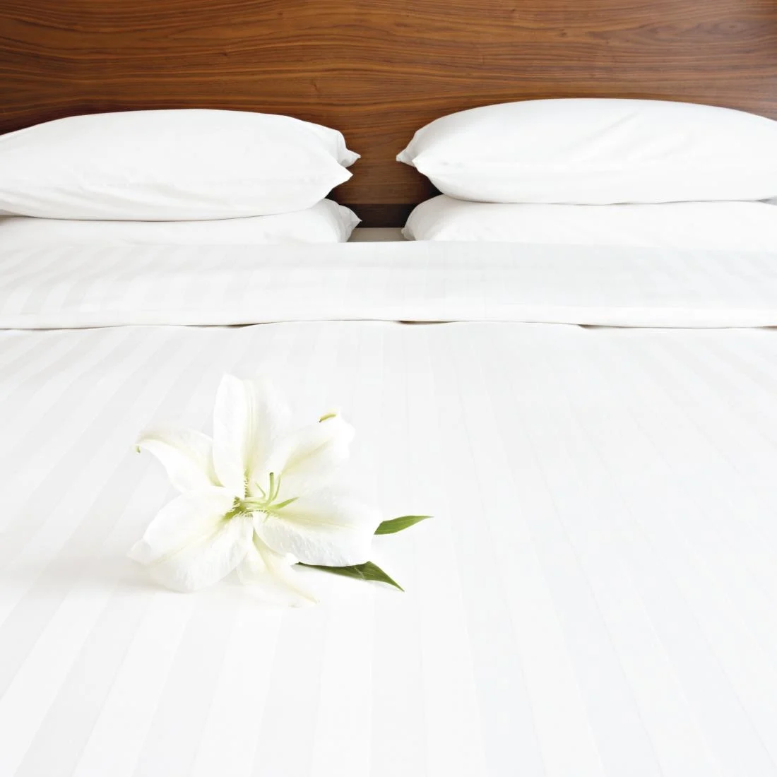 Mitre Comfort Satin Flat Sheet White Double