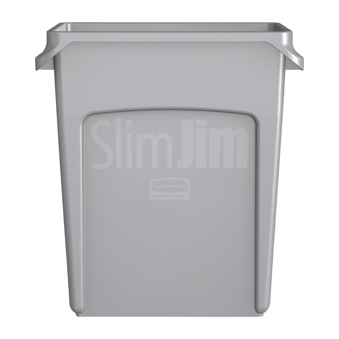 Rubbermaid Slim Jim Container with Venting Channels Grey 60Ltr