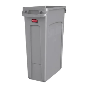 Rubbermaid Slim Jim Container with Venting Channels Grey 87Ltr