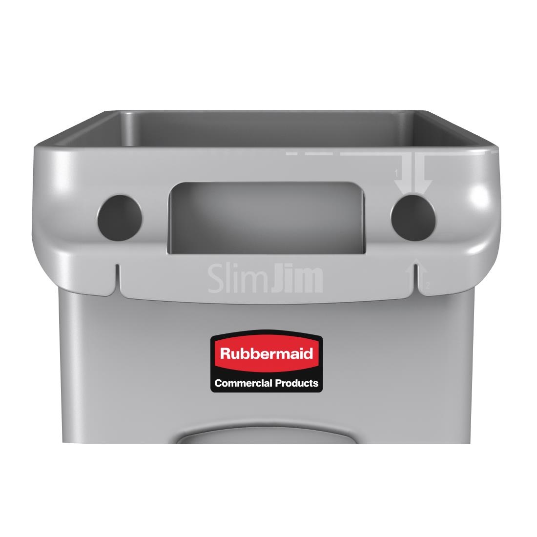 Rubbermaid Slim Jim Container with Venting Channels Grey 87Ltr