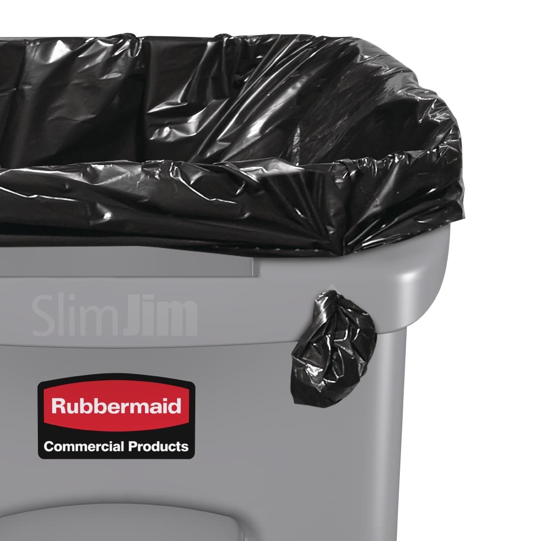 Rubbermaid Slim Jim Container with Venting Channels Grey 87Ltr