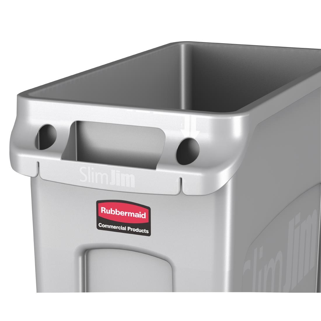 Rubbermaid Slim Jim Container with Venting Channels Grey 87Ltr