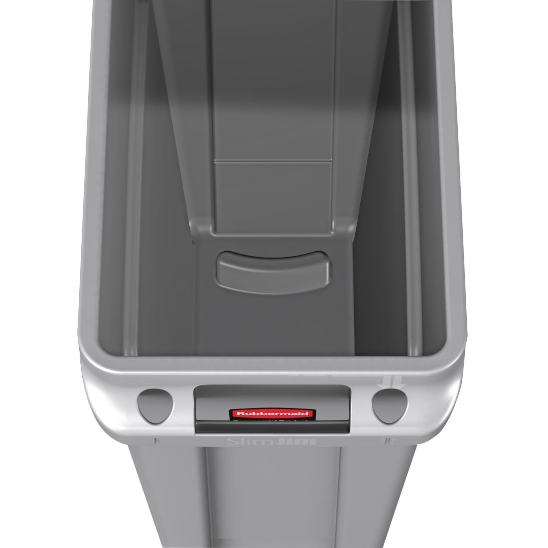 Rubbermaid Slim Jim Container with Venting Channels Grey 87Ltr