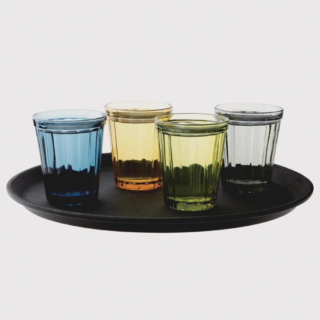 Olympia Cabot Panelled Glass Tumbler Blue 260ml - Image 2