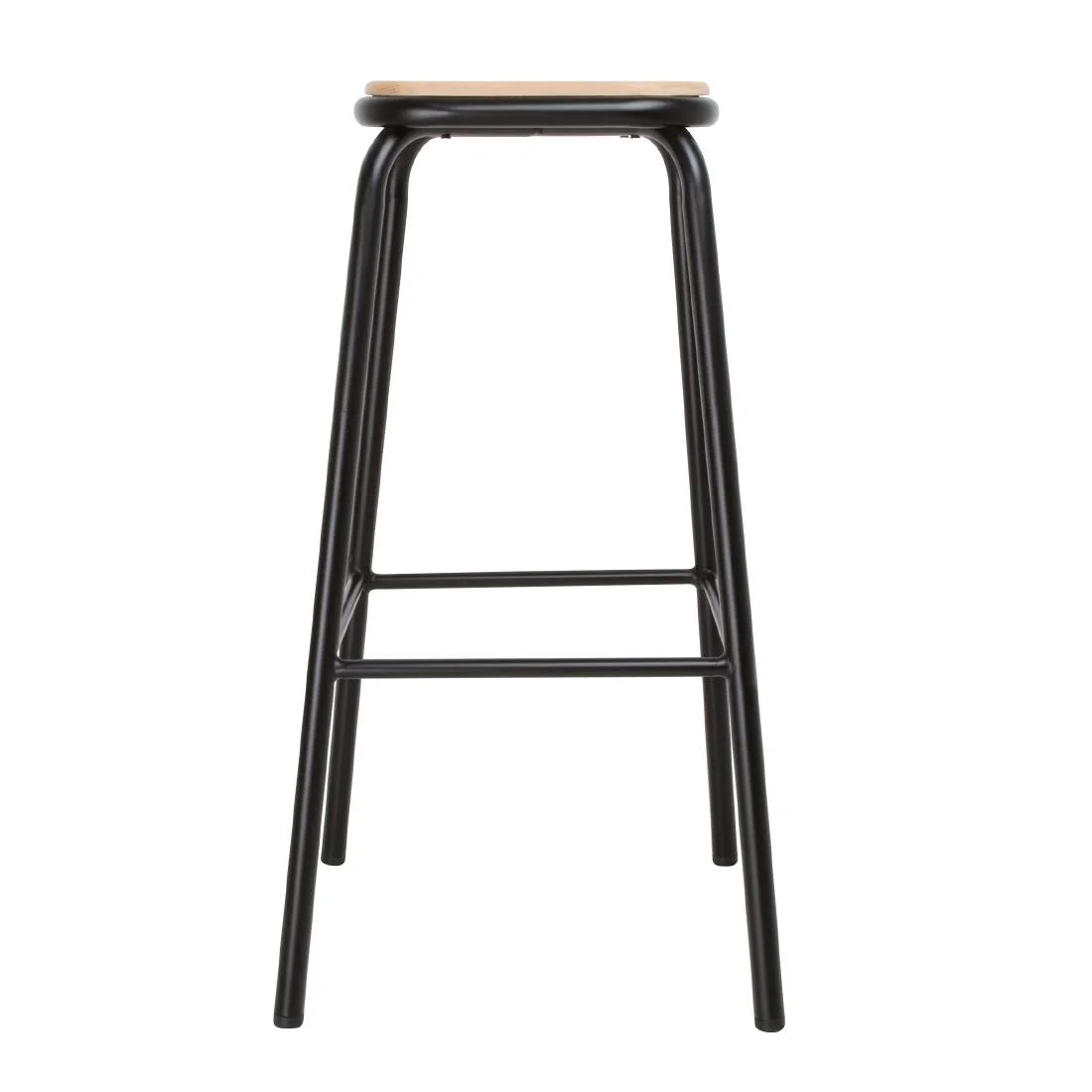 Bolero Cantina High Stools with Wooden Seat Pad Black (Pack of 4) - Image 3