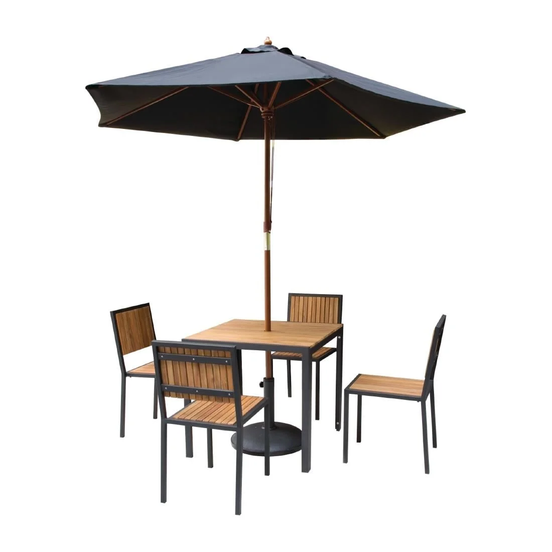Bolero Square Steel and Acacia Table 800mm - Image 2
