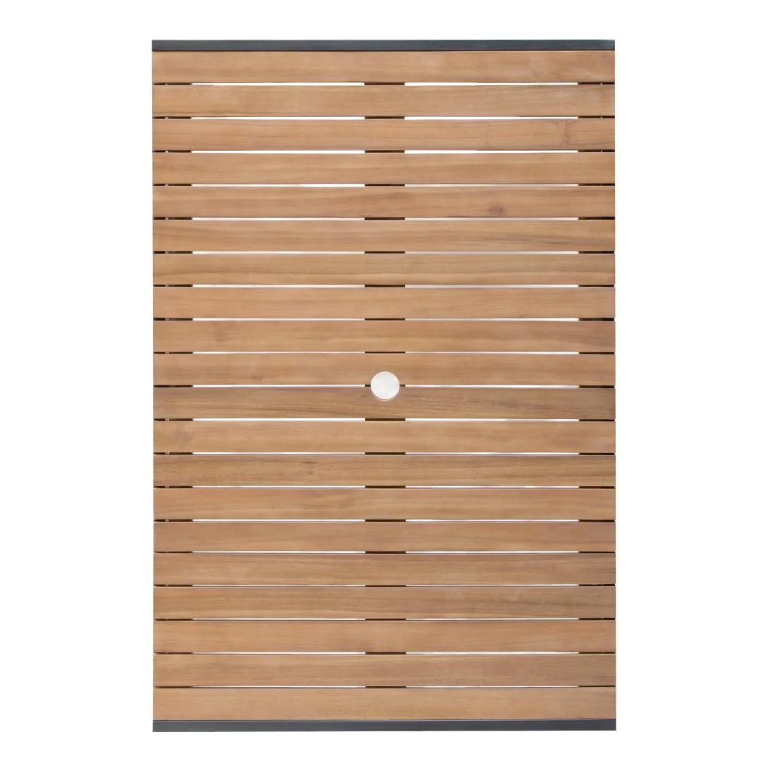 Bolero Acacia Wood and Steel Rectangular Table 1200mm - Image 2