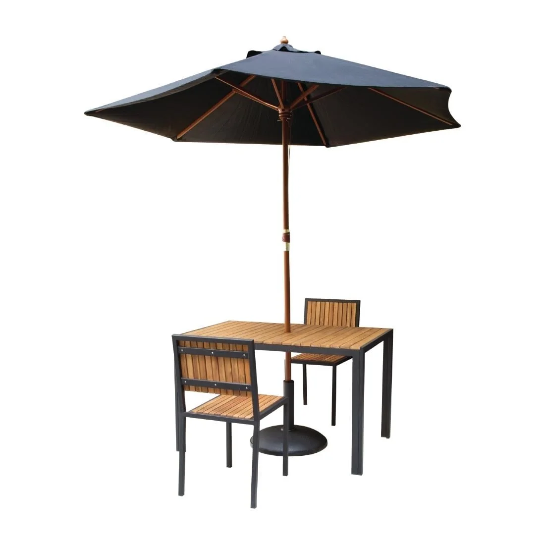 Bolero Acacia Wood and Steel Rectangular Table 1200mm - Image 3