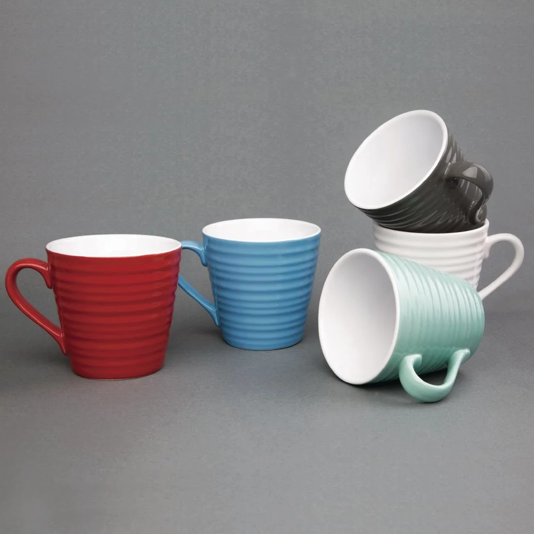 Olympia Cafe Aroma Mugs Blue 340ml (6 Pack) - Image 2