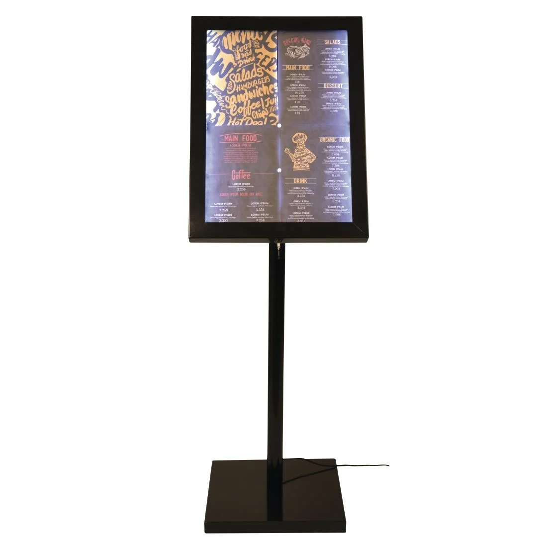 Securit LED Menu Display Case Black - Image 3