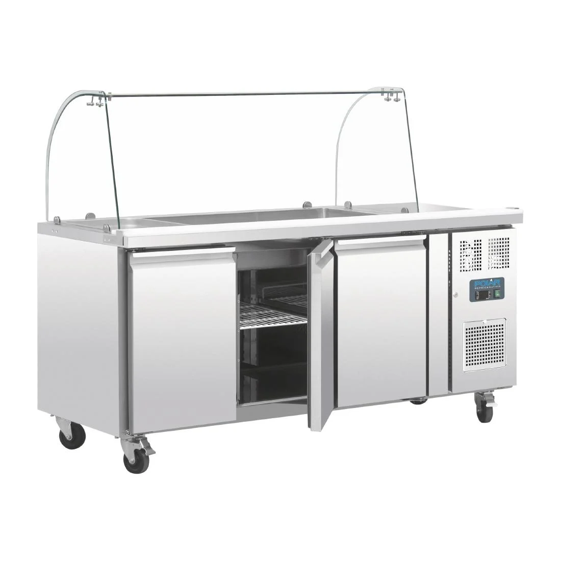 Polar U-Series Triple Door Refrigerated Gastronorm Saladette Counter - Image 3