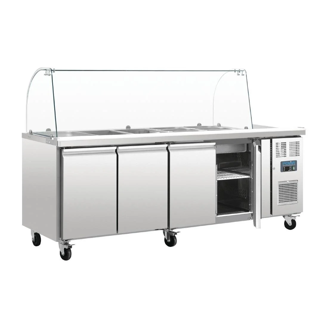 Polar U-Series Four Door Refrigerated Gastronorm Saladette Counter - Image 2