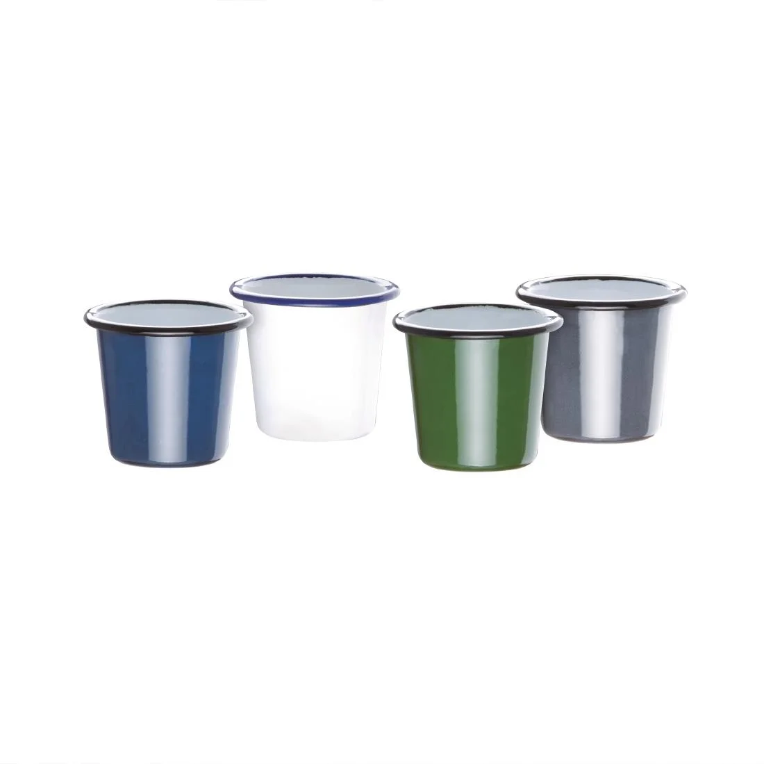 Olympia Enamel Sauce Cup White and Blue - Image 4