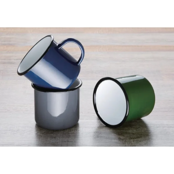 Olympia Enamel Mugs Green 350ml